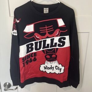 Hardwood Classics Chicago Bulls Shirt Mens Small Black Long Sleeve